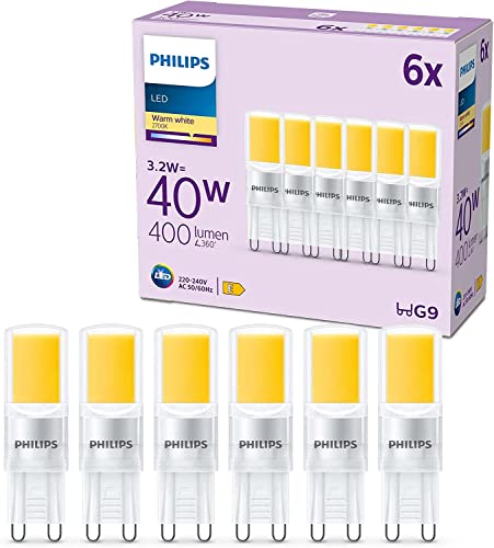 Philips Classic LED G9 Lampe, 40W, klar, warmweiß, nicht dimmbar, 6er Pack von Philips Lighting