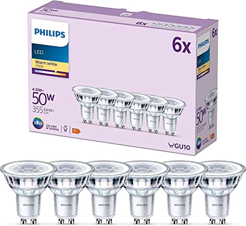 Philips LED Classic GU10 Lampen 6-er Pack (50 W), Reflektor LED Spots mit warmweißem Licht, energiesparende Lampen mit langer Nutzlebensdauer Philips LED Classic GU10 Lampen 6-er Pack (50 W), Reflektor LED Spots mit warmweißem Licht, energiesparende Lampen mit langer Nutzlebensdauer von Philips Lighting