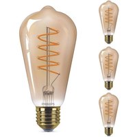 Led Lampe ersetzt 25W, E27 Edisonform ST64, gold, warmweiß, 250 Lumen, dimmbar, 4er Pack - yellow - Philips von Philips