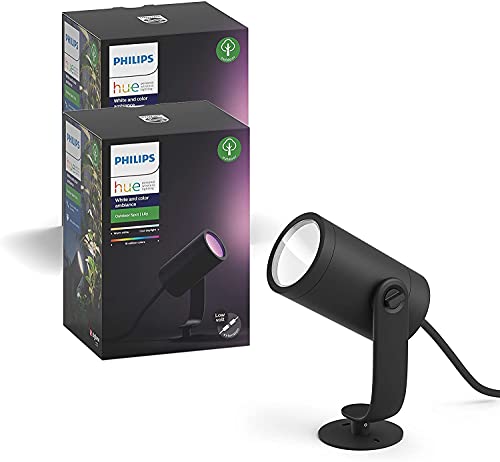 Philips Hue – Lily Outdoor Spots Erweiterungsset, 2er-Pack, Schwarz, 1x8W, 24V von PHILIPS