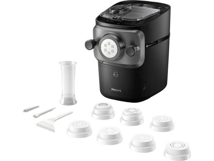 PHILIPS Nudelmaschine Pastamaker HR2665/93 Avance Collection , schwarz, B:22,9cm H:32,2cm T:32,7cm, Nudelmaschinen, inkl. Wiegefunktion und 8 Formscheiben von Philips