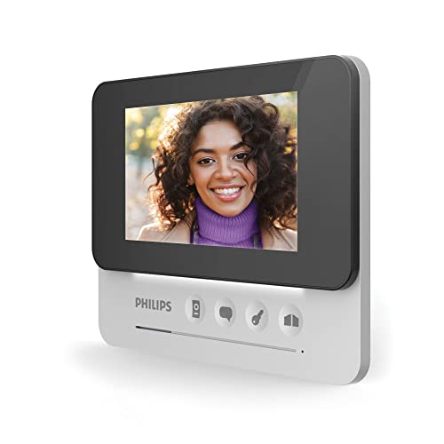 Philips WelcomeEye Add Compact, 4,3 Zoll Zusatzmonitor für Compact, Erweiterung der Steuerungszone, 2-Draht-Anschluss, einfache Installation zum Schutz mit Verkabelungsfehlern, Monitoring-Funktion, 531005, Schwarz von Philips Domestic Appliances