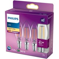 Paket 3 Glühbirne led Philips E14 B35 4.3W 470Lm 2700K [PH-929001889759] von Philips