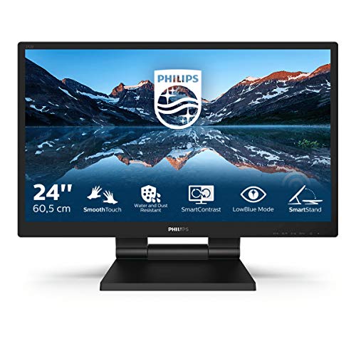 Philips 242B9T - 24 Zoll Touch Monitor, höhenverstellbar (1920x1080, 60 Hz, VGA, DVI, HDMI, DisplayPort, USB Hub) schwarz von Philips Monitors