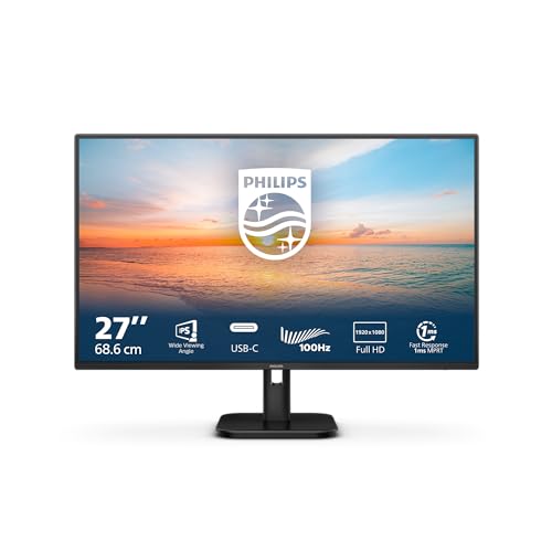 Philips 27E1N1300A - 27 Zoll Full HD Monitor, Lautsprecher (1920x1080, 100 Hz, HDMI, USB-C (65W Power Delivery), USB Hub) schwarz von Philips