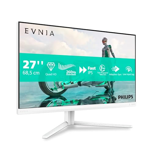 Philips 27M2N3501PA 27 Zoll QHD Monitor, 260Hz, Fast IPS, 0,3ms MPRT Adaptive Sync HDR400 Höhenverstellung (2560x1440,HDMI 2X 2.0,DP 1x 1.4) Schwarz von Philips