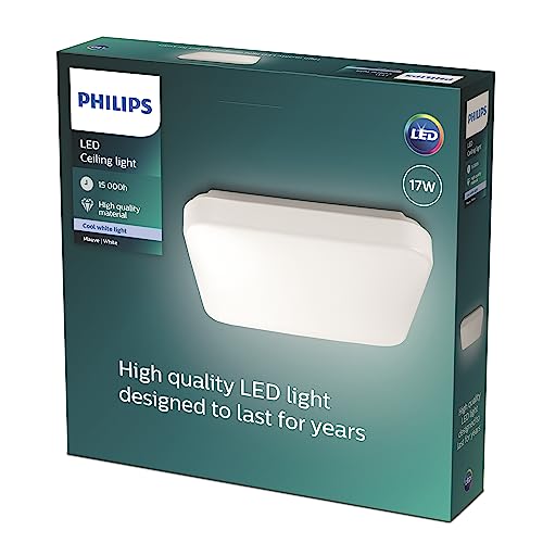 Philips myLiving Mauve LED Deckenleuchte (17 W), LED Leuchte mit kaltweißem Licht, energiesparende Raumbeleuchtung mit EyeComfort, weiß von Philips Lighting