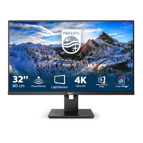 Philips 328B1-32 Zoll UHD Monitor, höhenverstellbar (3840x2160, 60 Hz, HDMI 2.0, DisplayPort, USB Hub) schwarz von Philips Monitors