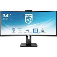 Philips 346P1CRH LCD-Monitor EEK G (A - G) 86.4cm (34 Zoll) 3440 x 1440 Pixel 21:9 4 ms RJ45, Kopfh� von Philips