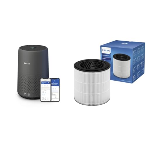 Philips 800i Serie Kompakt-Luftreiniger & FY0293/30 Ersatzfilter für Luftreiniger, kompatibel mit AC0830/10, HEPA Philips 800i Serie Kompakt-Luftreiniger & FY0293/30 Ersatzfilter für Luftreiniger, kompatibel mit AC0830/10, HEPA von Philips
