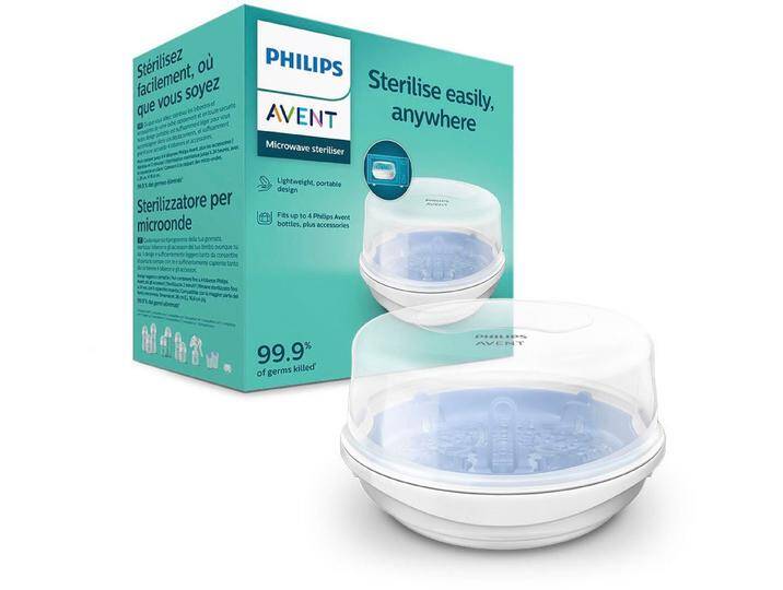 Philips AVENT Mikrowellen-Dampfsterilisator SCF281/02, fasst 4 Philips Avent Flaschen, sterilisiert in 2 Minuten von Philips