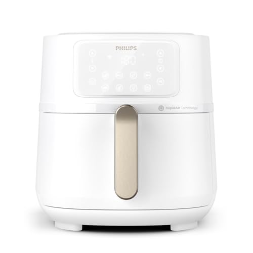 Philips Airfryer 5000-Serie XXL, 7,2L (1,4Kg) - 6 Portionen, 16-in-1 Airfryer, Wifi verbunden, 90% weniger Fett mit Rapid Air Technologie, HomeID App. Weiß (HD9285/00) von Philips
