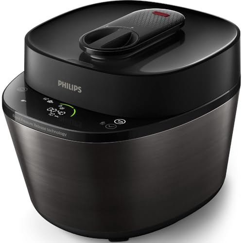 Philips All-in-One MultiCooker with pressure cooking HD2151/40, 1000 W, 5 L, 18 protection systems, NutriU App, Cookbook, Black von PHILIPS