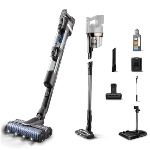 Philips AquaTrio 9000 Kabelloser Wasch- und Staubsauger – All-in-One Reiniger für Staub, Flecken, Flüssigkeiten und Tierbesitzer, Hochgeschwindigkeits-AquaSpin-Bürsten, Auto-Clean-System (XW9463/11) von Philips