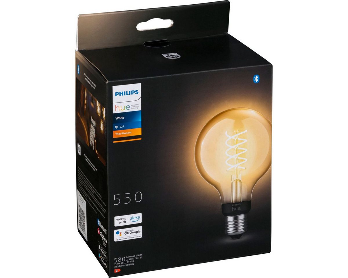Philips Außen-Wandleuchte Hue Filament E27 Globe G93 550lm von Philips