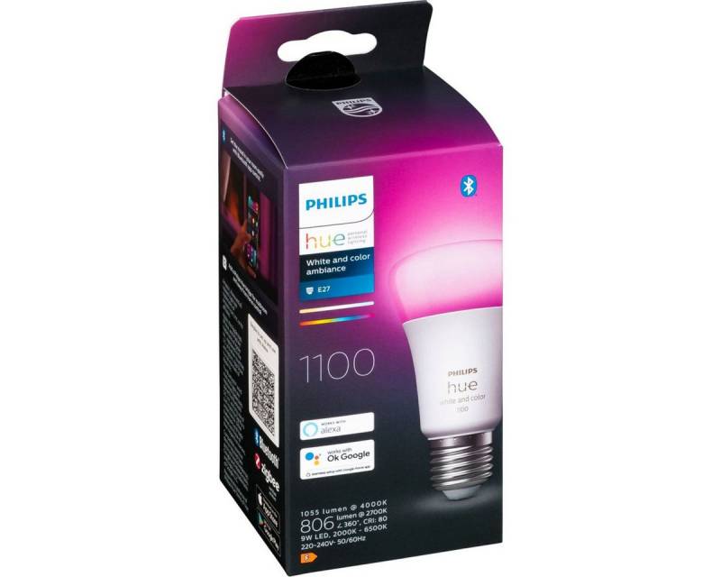 Philips Außen-Wandleuchte Hue LED Lampe E27 BT 1100lm Color Ambiance von Philips