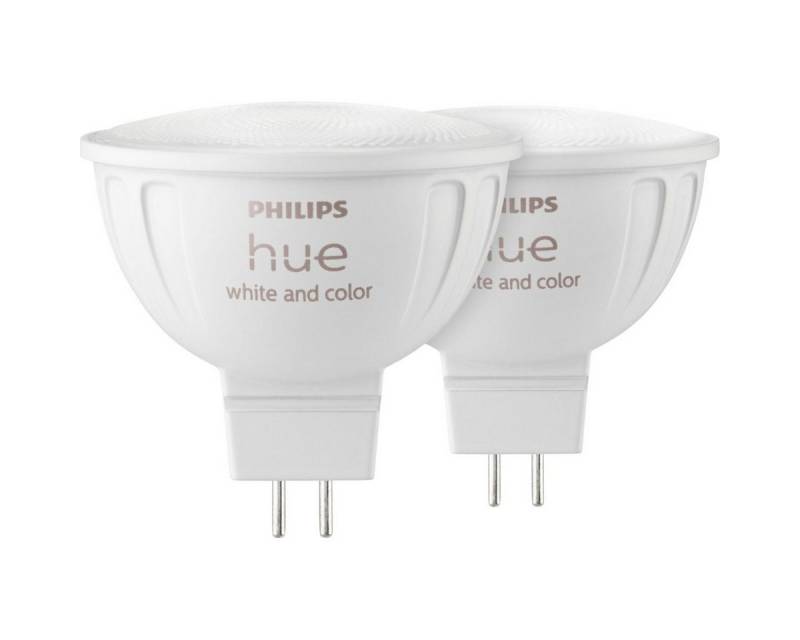 Philips Außen-Wandleuchte Hue LED Lampe MR16 2er Set 400lm Color Amb. von Philips