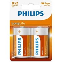 1x2 Philips LongLife d Batterie von Philips