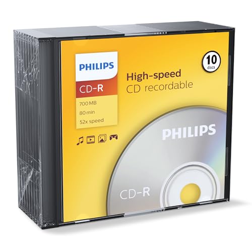 Philips CD-R Rohlinge High-Speed (700 MB / 80 Minuten, 52x Speed , 10er Slim Case) von Philips