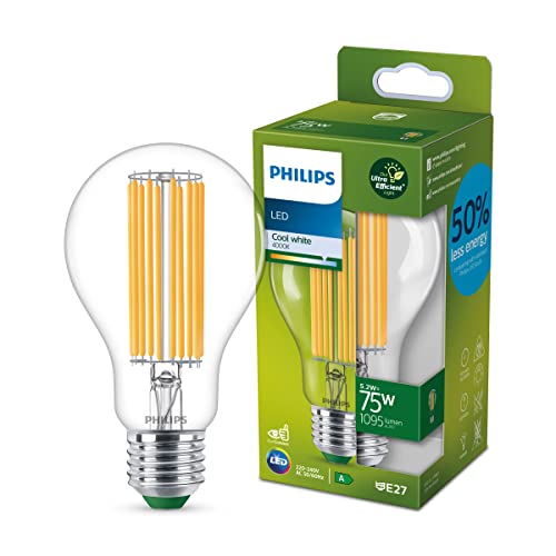 Philips LED Classic ultraeffiziente E27 Lampe, A-Label, 75W, klar, kaltweiß von Philips Lighting