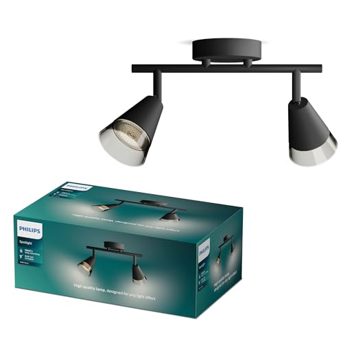 Philips Cleft LED 2er Spotleuchte, GU10 Lampe nicht enthalten, Schwarz, IP20 von Philips