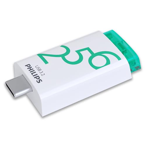 Philips Click Edition USB-C Anschluss USB 3.2 Gen 1 USB-Flash-Laufwerk USB-Stick 256 GB für PC, Laptop, Smartphone, Tablet mit USB-C-Anschluss, Lesegeschwindigkeit bis zu 120 MB/s von Philips