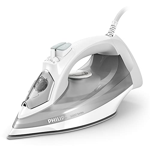 Philips Series 5000 Dampfbügeleisen – 2400 W, konstante Dampfleistung 40 g/min, Dampfstoß 160 g, Vertikaldampf, SteamGlide Plus Bügelsohle, weiß/grau (DST5010/10) von Philips Domestic Appliances