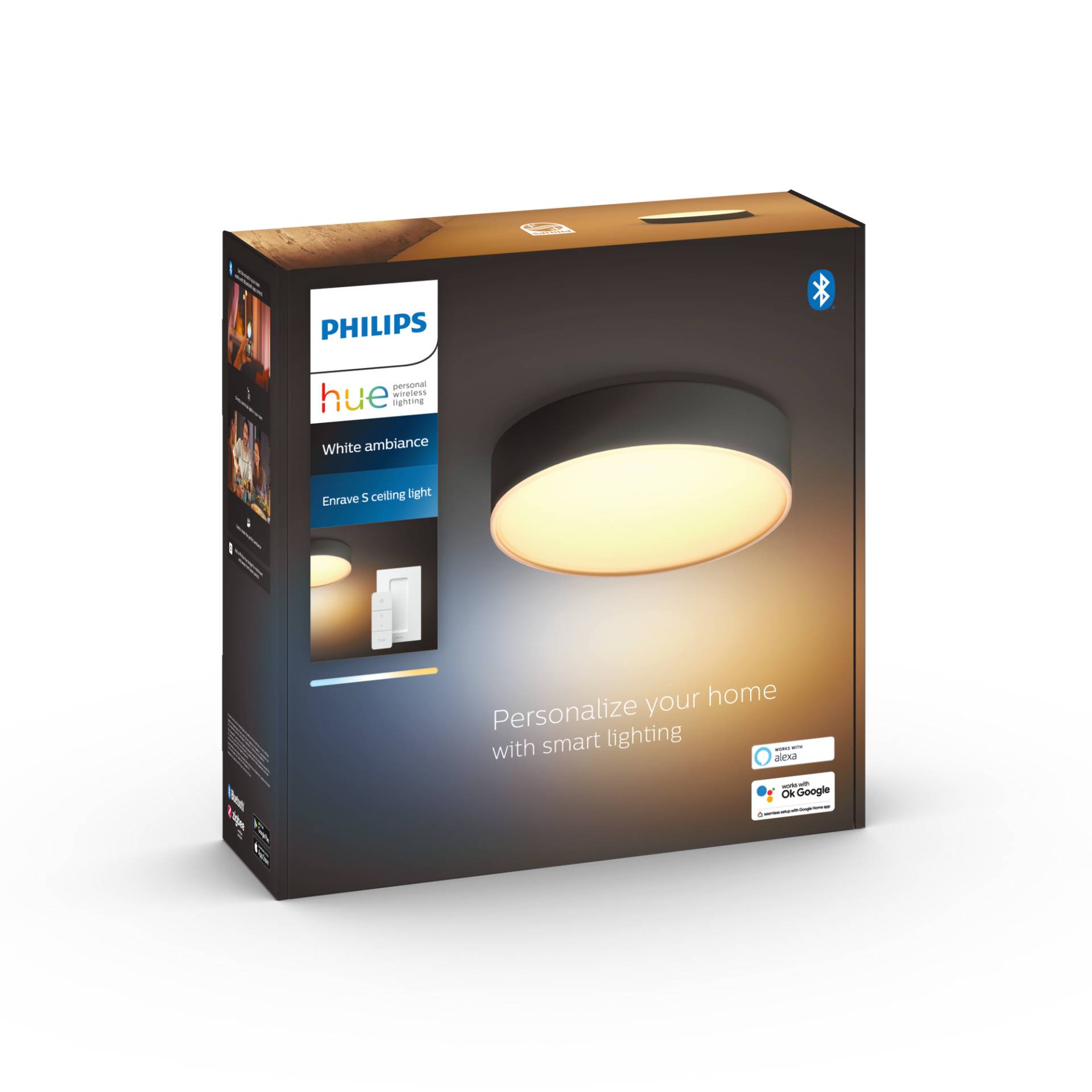 Philips Deckenleuchte 'Hue White Ambiance' Enrave S schwarz Ø 26 cm, inkl. Dimmschalter Philips Deckenleuchte 'Hue White Ambiance' Enrave S schwarz Ø 26 cm, inkl. Dimmschalter von Philips