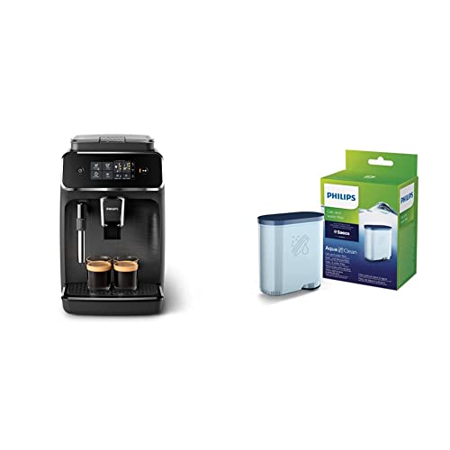 Philips EP2220/10 SensorTouch Benutzeroberfläche Kaffeevollautomat, schwarz/schwarz-gebürstet + Kalk CA6903/10 Aqua Clean Wasserfilter für Kaffeevollautomaten, Kunststoff von Philips