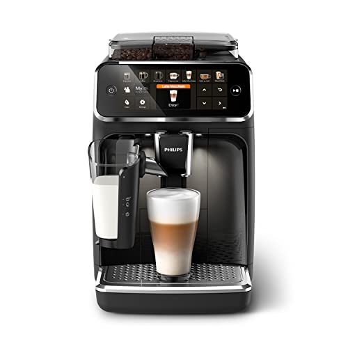 Philips Series 5400 Kaffeevollautomat – LatteGo Milchsystem, 12 Kaffeespezialitäten, Intuitives Display, 4 Benutzerprofile, Schwarz (EP5441/50) von Philips Domestic Appliances