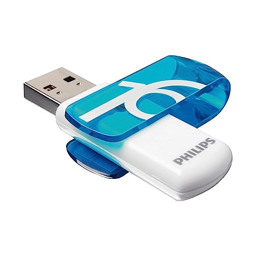 Philips USB 2.0 16GB Vivid Edition Blue, FM16FD05B/00, Blau, Weiß von Philips