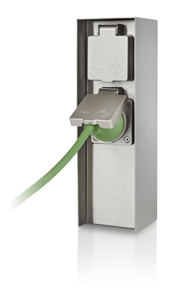Philips Garten Doppelsteckdose Edelstahl IP44 von Philips