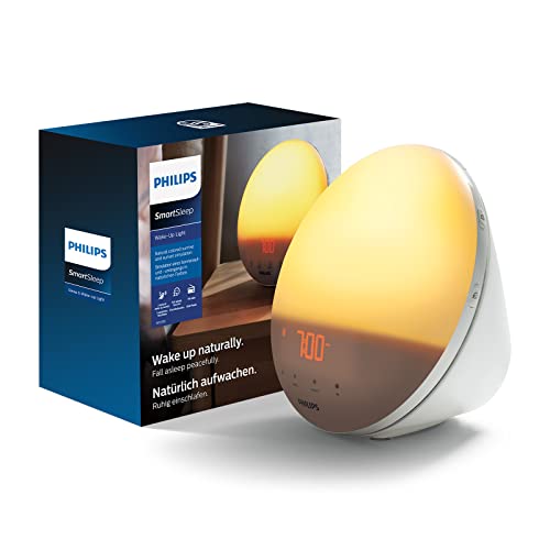 Philips HF3519/01 Wake-up Light (Sonnenaufgangfunktion, Digitales Fm Radio, Tageslichtwecker) Weiß von PHILIPS