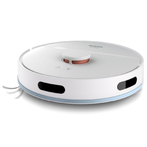 Philips Homerun Serie 2000 2. Gen: 2-in-1 Saug- und Wischroboter, 6.000pa Saugkraft, 130 Minuten Laufzeit, Lasernavigation, Teppichboost, App-gesteuert, Arktikweiß (XU2000/25) von Philips