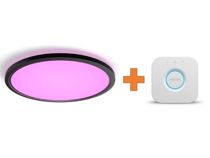 Philips Hue LED Deckenleuchte Tento + Bridge rund schwarz 55 x Philips Hue LED Deckenleuchte Tento + Bridge rund schwarz 55 x von Philips