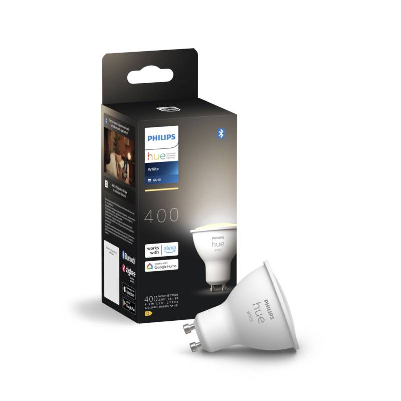 Philips Hue LED-Leuchtmittel Spot GU10 4,2W warmweiß smart von Philips