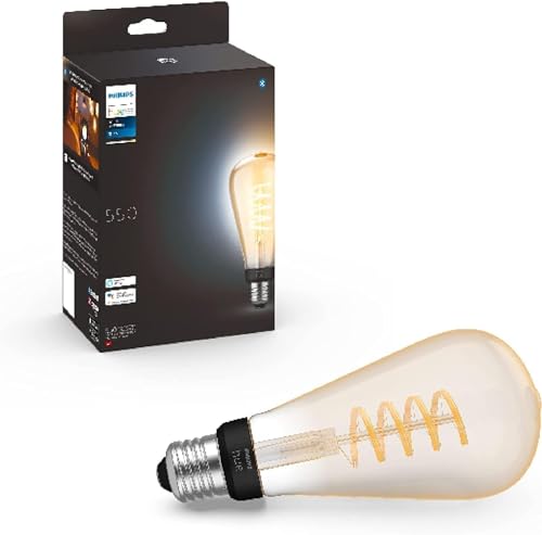 Philips Hue White E27 Filament ST72, warmweißes Licht, dimmbar, steuerbar via App, kompatibel mit Amazon Alexa (Echo, Echo Dot) von Philips Hue