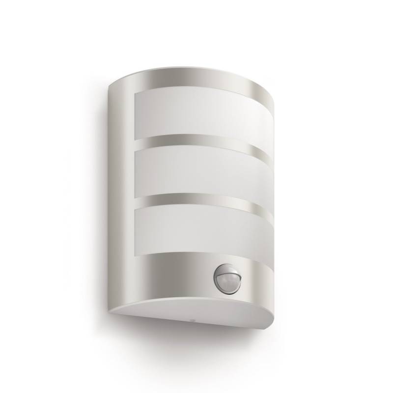 Philips LED Außenwandleuchte Python Edelstahl mit Bewegungssensor warmweiß von Philips
