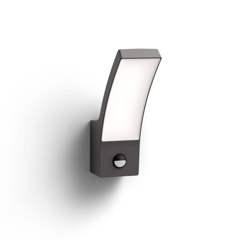 Philips LED Außenwandleuchte Splay anthrazit mit Bewegungssensor warmweiß von Philips