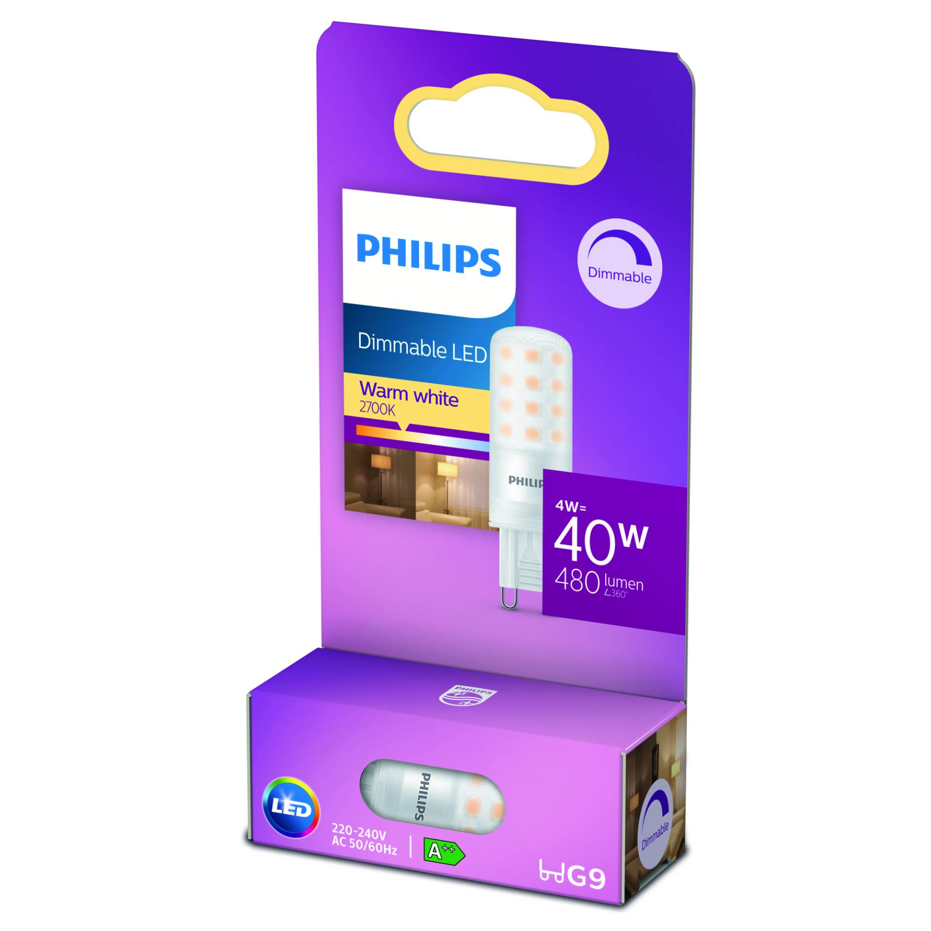 Philips LED Brenner 4 W G9 warmweiß 400 lm Philips LED Brenner 4 W G9 warmweiß 400 lm von Philips