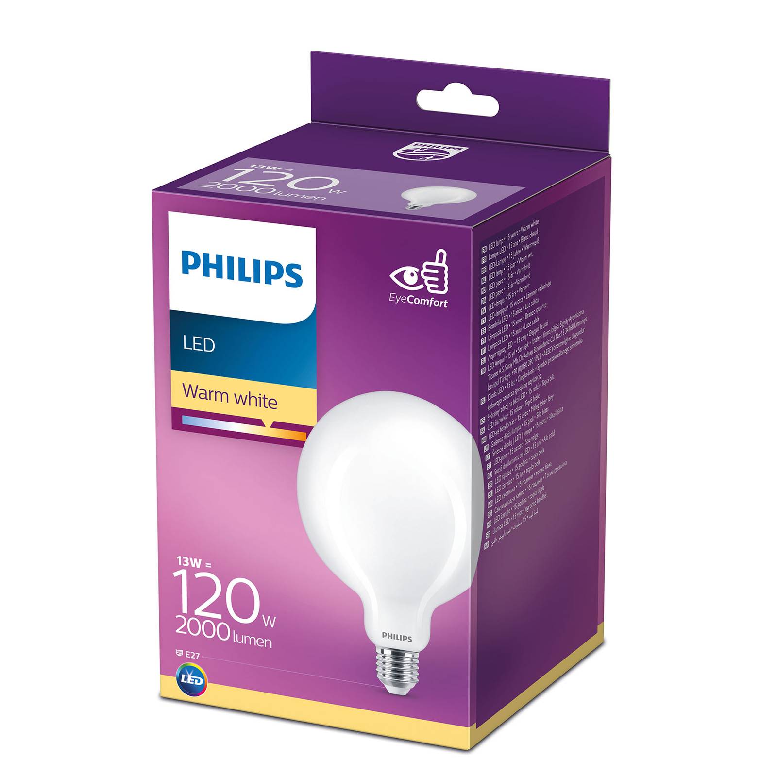 Philips LED Classic Globelampe E27 G120 13W matt von Philips