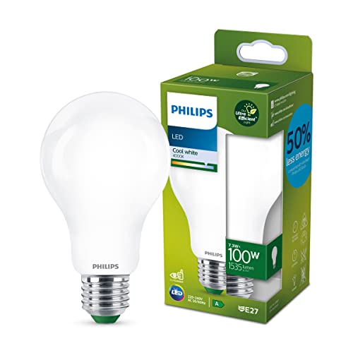 Philips LED Classic ultraeffiziente E27 Lampe, A-Label, 100W, matt, kaltweiß von Philips Lighting