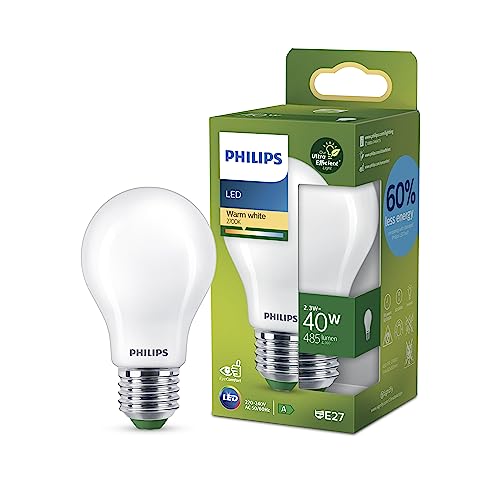 Philips LED Classic ultraeffiziente E27 Lampe, mit Energieeffizienzklasse A, ersetzt 40W, matt, warmweiß von Philips Leuchtmittel