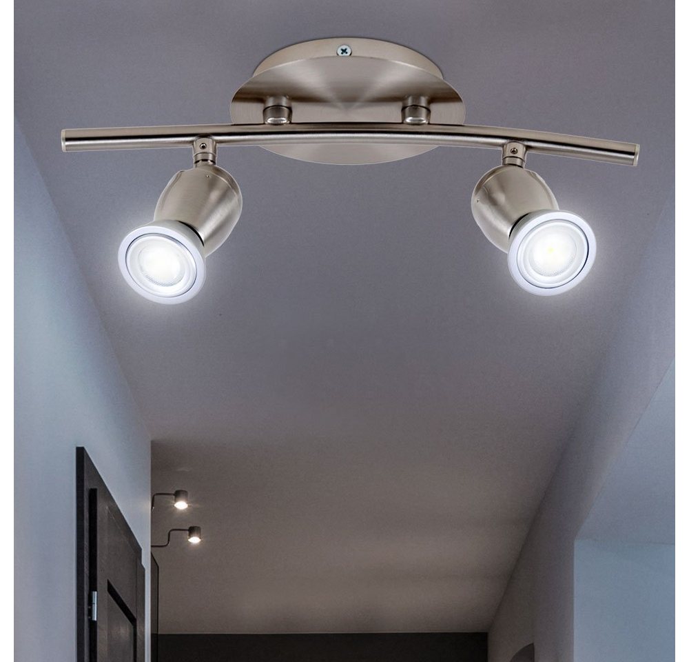 Philips LED Deckenleuchte, Leuchtmittel inklusive, Warmweiß, Deckenleuchte Deckenlampe Spotleuchte Spotlampe LED Chrom von Philips