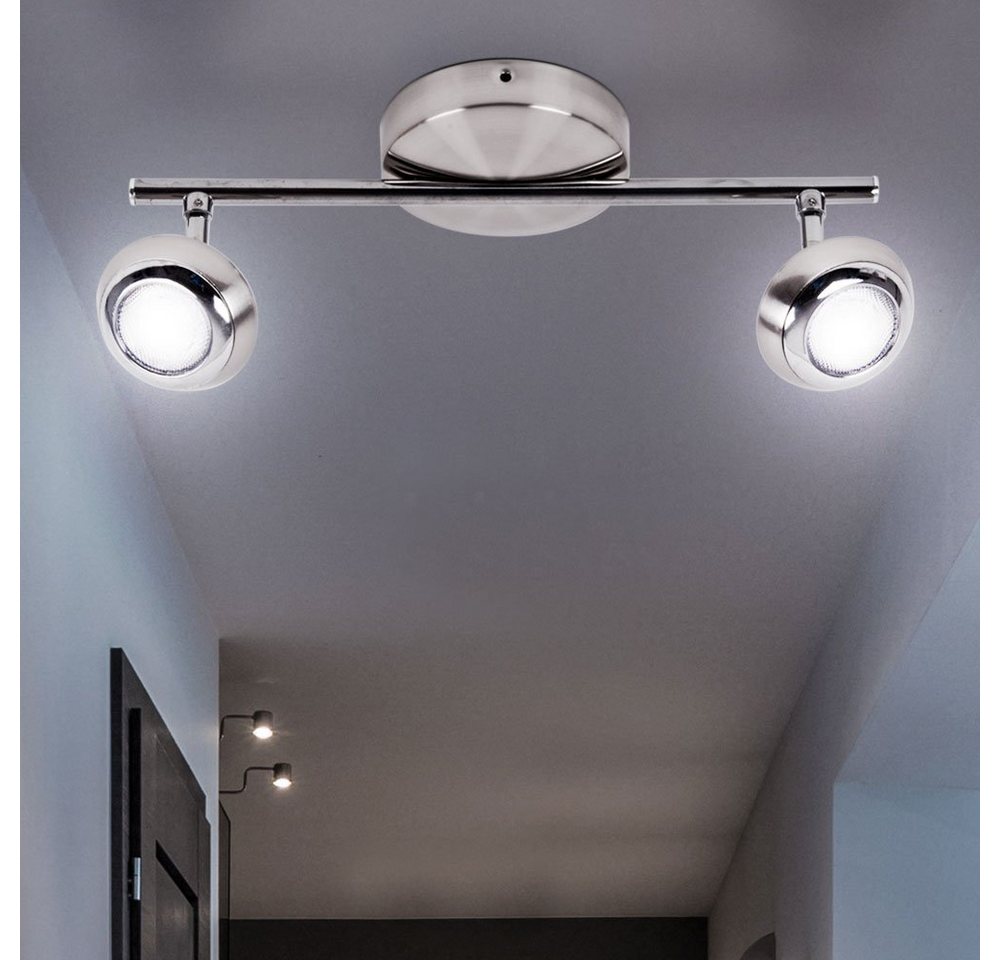 Philips LED Deckenleuchte, LED-Leuchtmittel fest verbaut, Warmweiß, Deckenleuchte Spotlampe Wohnzimmerleuchte LED schwenkbar silber von Philips