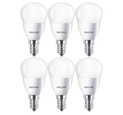 Philips LED E14 kleine Edison-Schraube Mini Globe Leuchtmittel, 5,5 W (40 W) – Warmweiß, Synthetisch, warmweiß, E14, 5.5W 230 V 6er-Pack von Philips