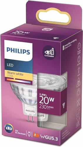 Philips LED GU5.3 Lampe, 20 W, Reflektor, silber, 36° drehbar, warmweiß von Philips Lighting