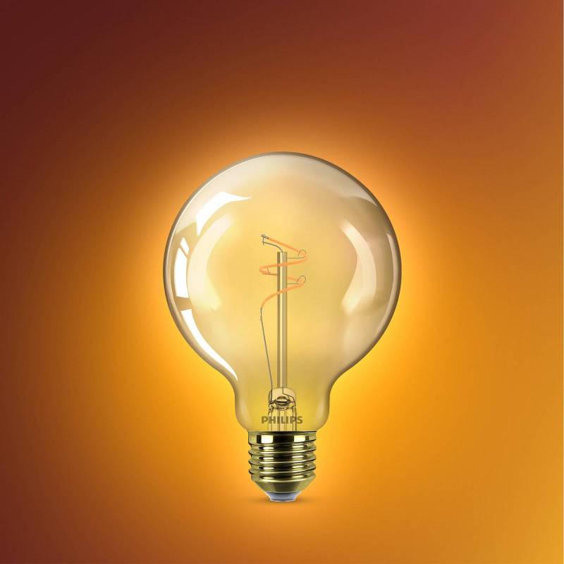 Philips LED-Globelampe E27 G95 3.1 W gold 1.800 K dimmbar von Philips