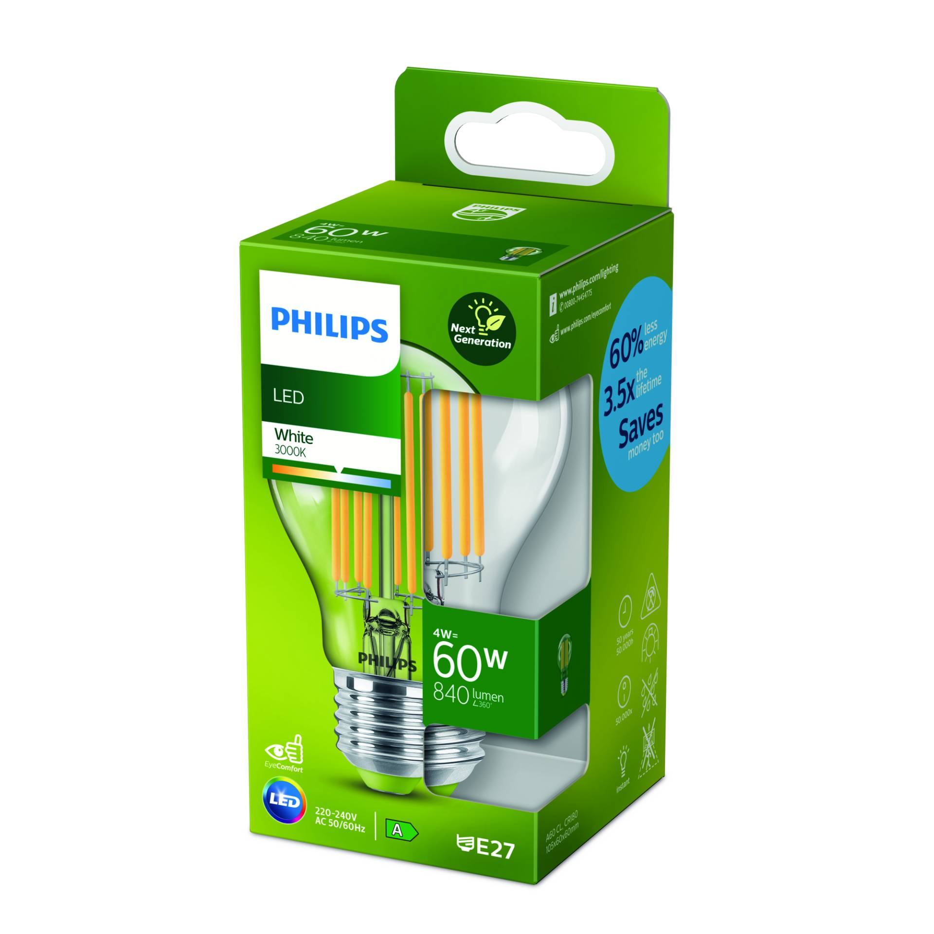 Philips LED-Lampe 'A-Lable' warmweiß E27 4 W 3000 K Philips LED-Lampe 'A-Lable' warmweiß E27 4 W 3000 K von Philips