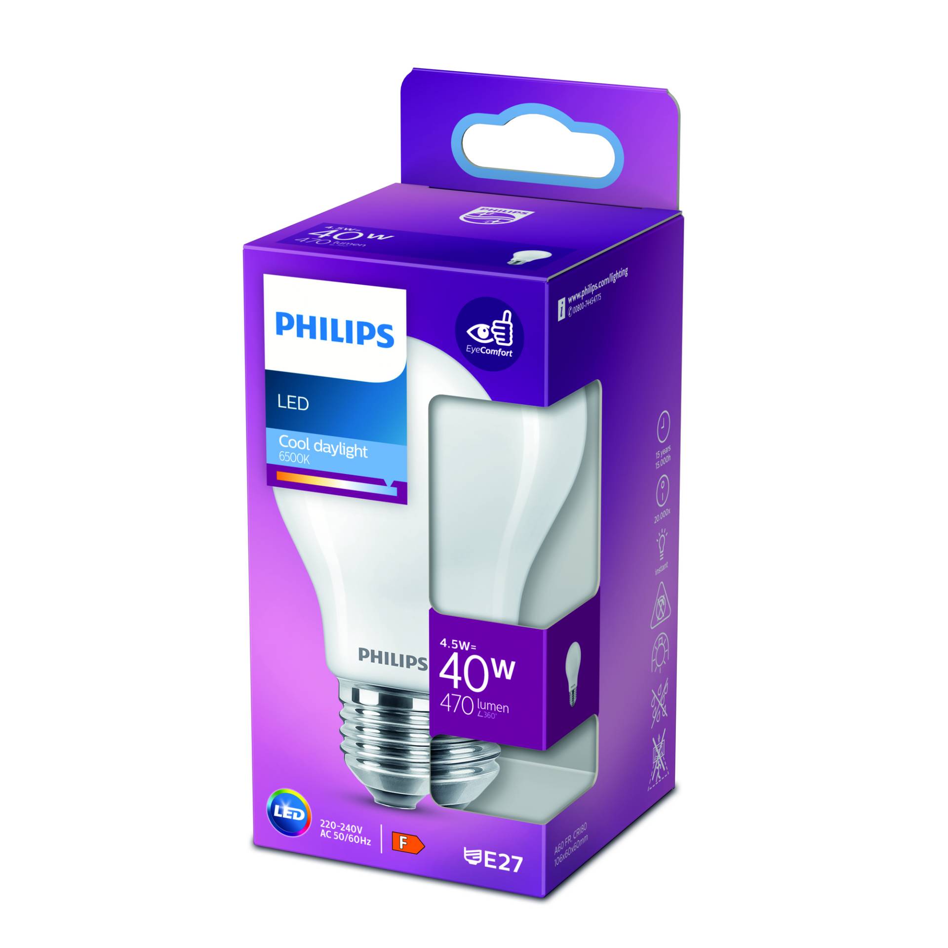 Philips LED-Lampe 'Classic' E27 4,5 W Philips LED-Lampe 'Classic' E27 4,5 W von Philips